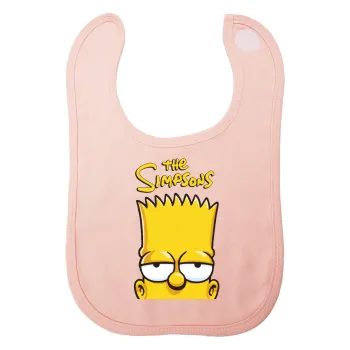 The Simpsons Bart, Σαλιάρα με Σκρατς ΡΟΖ 100% Organic Cotton (0-18 months)