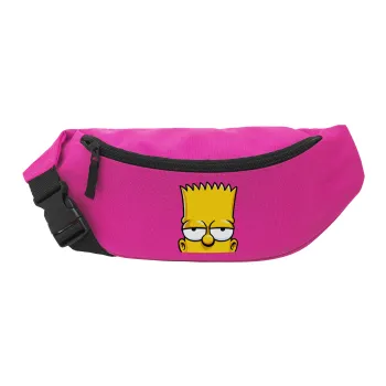 The Simpsons Bart, Unisex τσαντάκι μέσης (μπανάνα) χρώματος ΡΟΖ με 2 τσέπες
