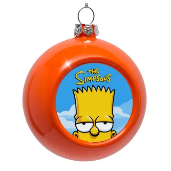 The Simpsons Bart, Στολίδι Χριστουγεννιάτικη μπάλα δένδρου Πορτοκαλί 8cm