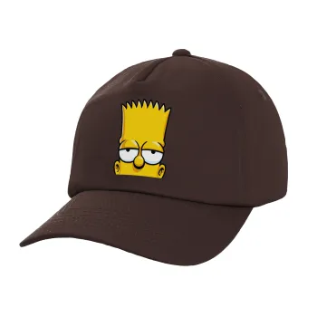 The Simpsons Bart, Adult Baseball Cap, 100% Cotton, Chocolate (COTTON, ADULT, UNISEX, ONE SIZE)