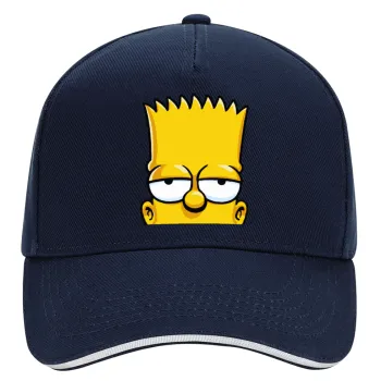 The Simpsons Bart, DRILL Καπέλο Ενηλίκων Ultimate ΜΠΛΕ/ΛΕΥΚΟ, (100% ΒΑΜΒΑΚΕΡΟ, ΕΝΗΛΙΚΩΝ, UNISEX, ONE SIZE)