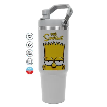 The Simpsons Bart, GREY color, 890ml (30oz) stainless Steel Tumbler with Handle
