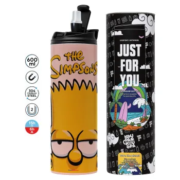 The Simpsons Bart, Tumbler stainless steel PINK 600ml