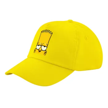 The Simpsons Bart, Καπέλο παιδικό Baseball, 100% Βαμβακερό Twill, Κίτρινο (ΒΑΜΒΑΚΕΡΟ, ΠΑΙΔΙΚΟ, UNISEX, ONE SIZE)