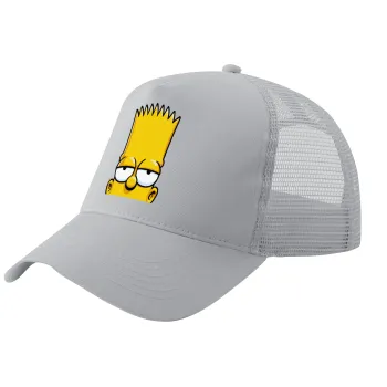 The Simpsons Bart, Trucker Hat with Mesh, GREY, (COTTON, KIDS, UNISEX, ONE SIZE)
