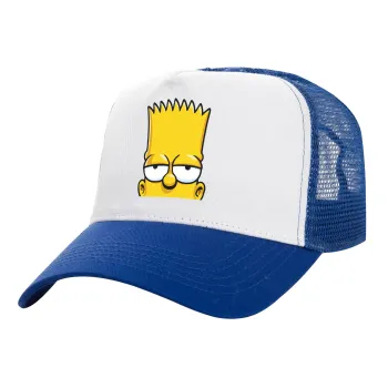 The Simpsons Bart, Καπέλο Ενηλίκων Structured Trucker, με Δίχτυ, ΛΕΥΚΟ/ΜΠΛΕ (100% ΒΑΜΒΑΚΕΡΟ, ΕΝΗΛΙΚΩΝ, UNISEX, ONE SIZE)