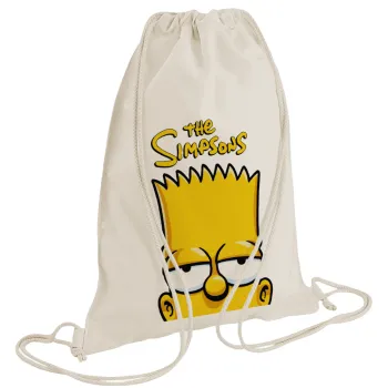 The Simpsons Bart, Backpack bag GYMBAG natural (28x40cm)