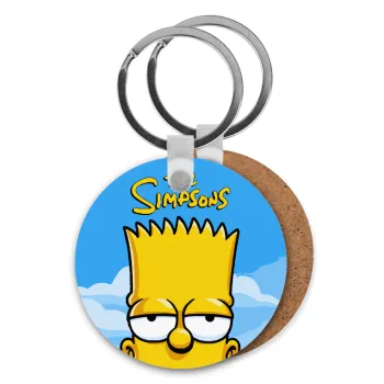 The Simpsons Bart, Μπρελόκ Ξύλινο στρογγυλό MDF Φ5cm