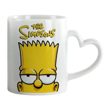 The Simpsons Bart, Κούπα καρδιά χερούλι λευκή, κεραμική, 330ml