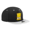 Adult Flat Snapback Hat Black/Grey, (100% COTTON TWILL, ADULT, UNISEX, ONE SIZE)