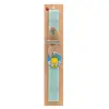 Easter Set, wooden keychain & aromatic flat Easter candle (30cm) (TURQUOISE)