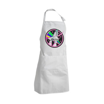 NASA pink, Adult Chef Apron (with sliders and 2 pockets)