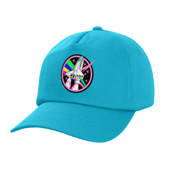 NASA pink, Καπέλο Baseball, 100% Βαμβακερό, Low profile, Γαλάζιο