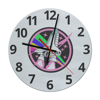 NASA pink, Ρολόι τοίχου γυάλινο (30cm)