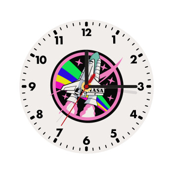 NASA pink, Wooden wall clock (20cm)