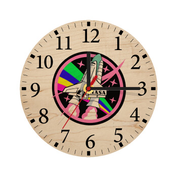NASA pink, Ρολόι τοίχου ξύλινο plywood (20cm)