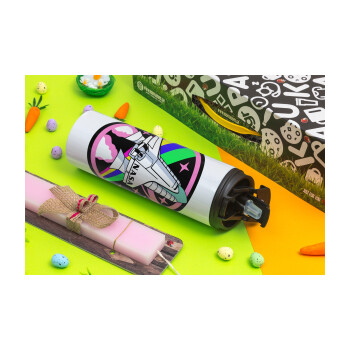 NASA pink, Easter candle,Travel Tumbler 2 Lids, with metal straw & cleaning brush & aromatic flat candle (30cm) (PINK)