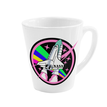 NASA pink, Κούπα κωνική Latte Λευκή, κεραμική, 300ml