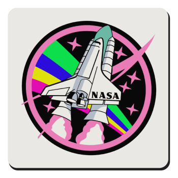 NASA pink, Τετράγωνο μαγνητάκι ξύλινο 9x9cm