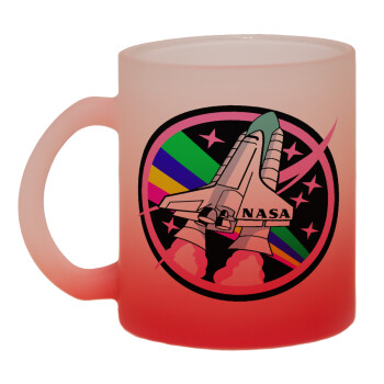 NASA pink, Κούπα γυάλινη δίχρωμη με βάση το κόκκινο ματ, 330ml