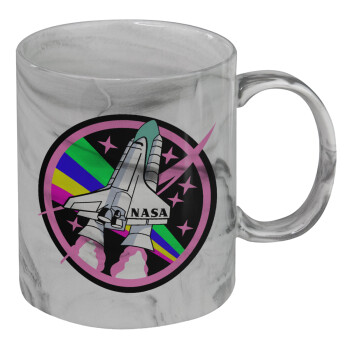 NASA pink, Mug ceramic marble style, 330ml