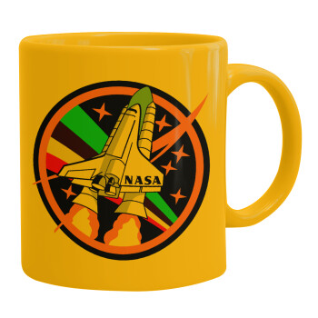 NASA pink, Ceramic coffee mug yellow, 330ml (1pcs)