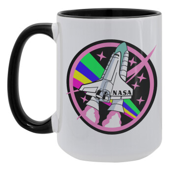 NASA pink, Κούπα Mega 15oz, κεραμική Μαύρη, 450ml