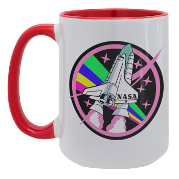 NASA pink, Κούπα Mega 15oz, κεραμική Κόκκινη, 450ml