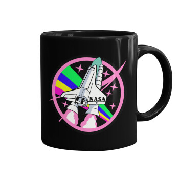 NASA pink, Mug black, ceramic, 330ml