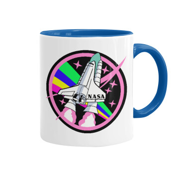 NASA pink, Mug colored blue, ceramic, 330ml