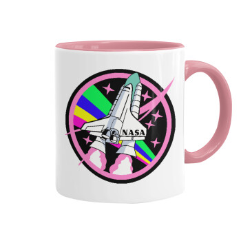 NASA pink, Κούπα χρωματιστή ροζ, κεραμική, 330ml
