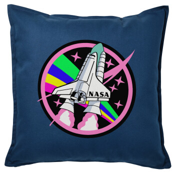 NASA pink, Sofa cushion Blue 50x50cm includes filling