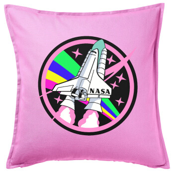 NASA pink, Μαξιλάρι καναπέ ΡΟΖ 100% βαμβάκι, περιέχεται το γέμισμα (50x50cm)