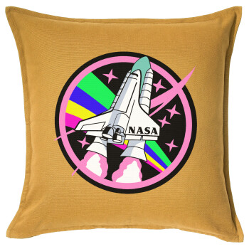 NASA pink, Sofa cushion YELLOW 50x50cm includes filling
