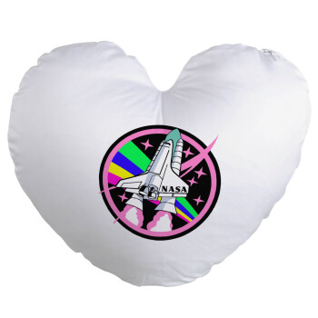NASA pink, Μαξιλάρι καναπέ καρδιά 40x40cm περιέχεται το  γέμισμα