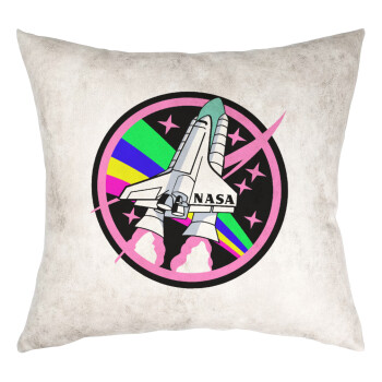 NASA pink, Μαξιλάρι καναπέ Δερματίνη Γκρι 40x40cm με γέμισμα
