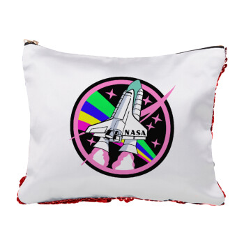 NASA pink, Τσαντάκι νεσεσέρ με πούλιες (Sequin) Κόκκινο