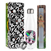Easter candle, metallic white thermos bottle (500ml) & aromatic flat candle (30cm) (GRAY)