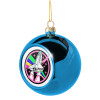 Blue Christmas tree ball ornament 8cm