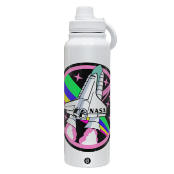 NASA pink, 1L Stainless Steel Thermal Bottle with Phone Holder & Double Wall Insulation