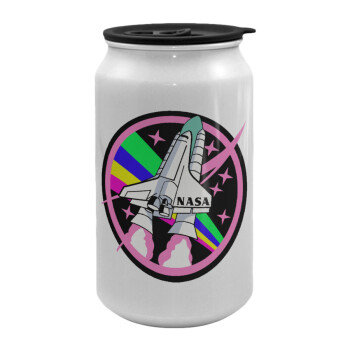 NASA pink, Κούπα ταξιδιού μεταλλική με καπάκι (tin-can) 500ml