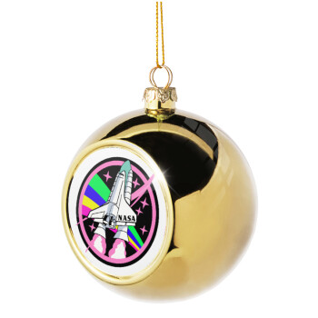 NASA pink, Χριστουγεννιάτικη μπάλα δένδρου Χρυσή 8cm