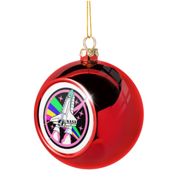 NASA pink, Χριστουγεννιάτικη μπάλα δένδρου Κόκκινη 8cm