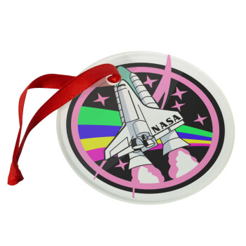 NASA pink, Χριστουγεννιάτικο στολίδι γυάλινο 9cm