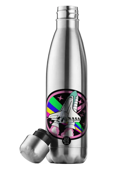 NASA pink — Μεταλλικό παγούρι θερμός Inox (Stainless steel), διπλού τοιχώματος, 500ml