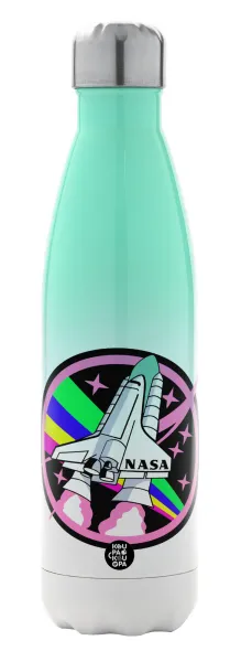 NASA pink — Metal mug thermos Green/White (Stainless steel), double wall, 500ml