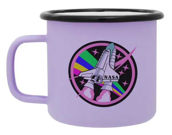 NASA pink — Metal enamel mug, matte light pastel purple, 360ml