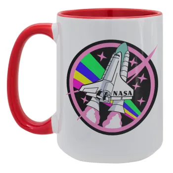 NASA pink, Κούπα Mega 15oz, κεραμική Κόκκινη, 450ml