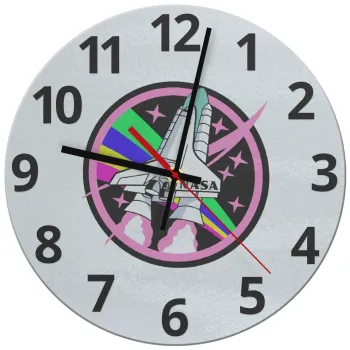 NASA pink, Ρολόι τοίχου γυάλινο (30cm)