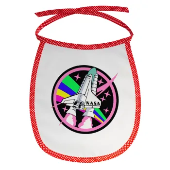 NASA pink, Σαλιάρα μωρού αλέκιαστη με κορδόνι Κόκκινη